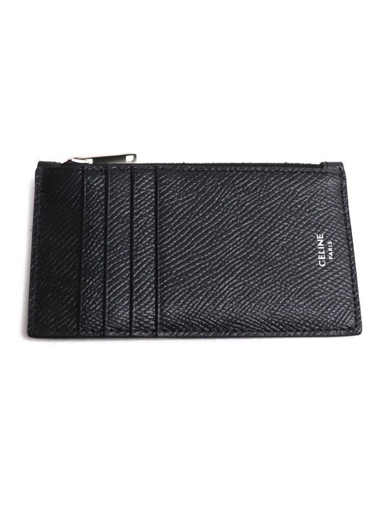 Celine Compact Card Holder With Zip Coin Case Black